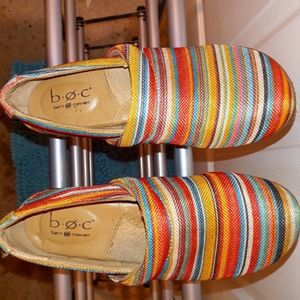 Size 6.5 b.o.c Multi Striped Clogs